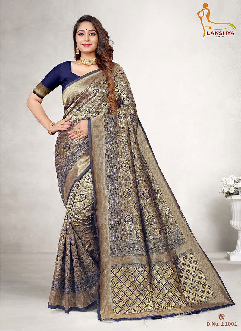 lakshya vidya vol 11 Festive wear jacquard silk heavy latest saree collection
